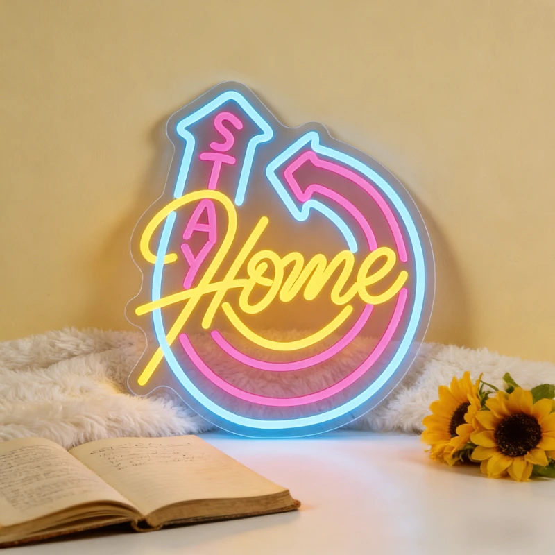 STAY HOME Multicolor LED Neon Sign USB Dimmable Neon Light for Bedroom Living Room Wall Decor Housewarming Gift Apartment Decor
STAY HOME Multicolor LED Neon Sign USB Dimmable Neon Light for Bedroom Living Room Wall Decor Housewarming Gift Apartment Decor