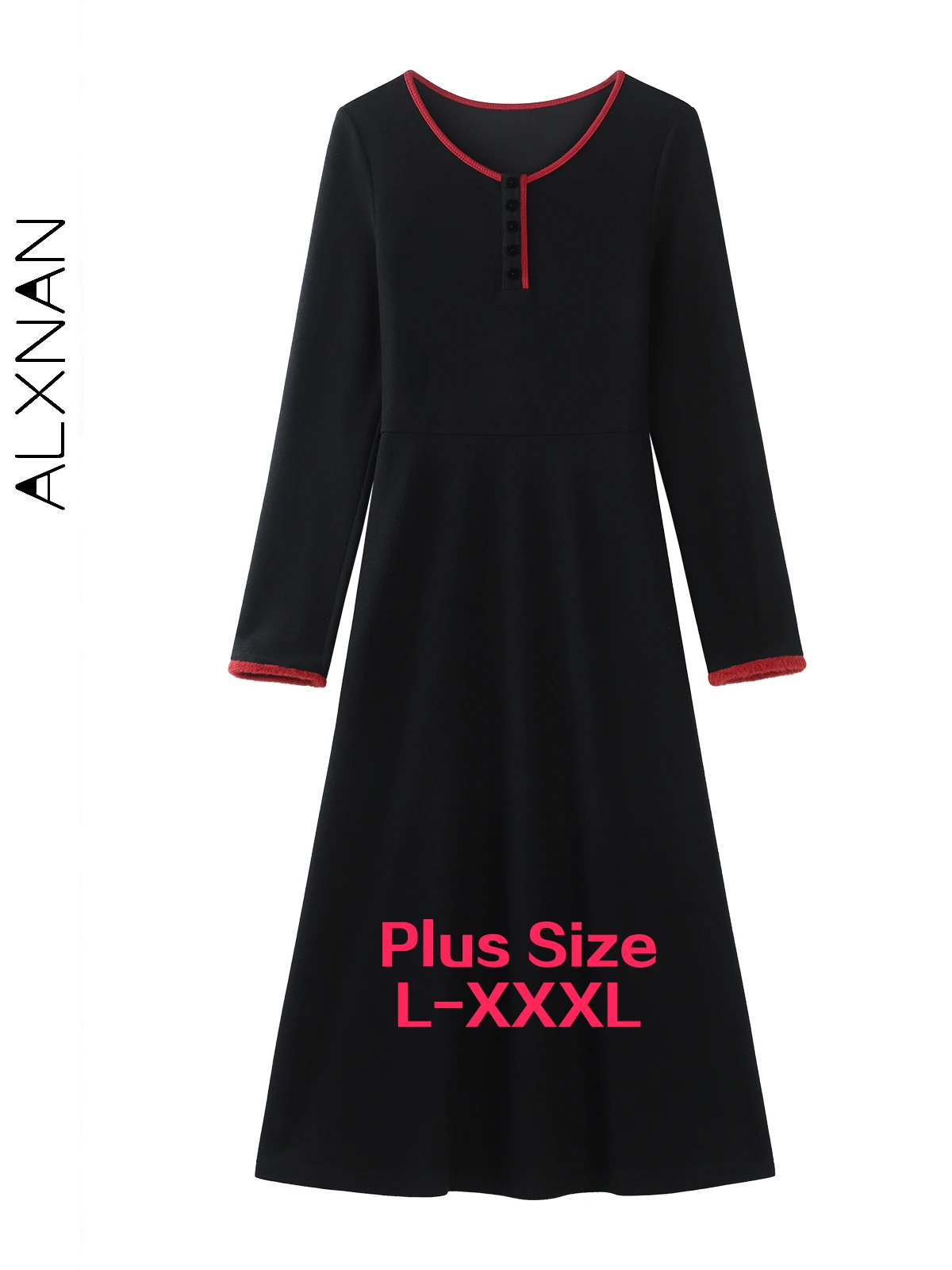 ALXNAN Plus Size Black Dresses Women Winter Long Sleeve Knitted One-piece Dress Temperament Designer Knitted Skirt Set D08921
ALXNAN Plus Size Black Dresses Women Winter Long Sleeve Knitted One-piece Dress Temperament Designer Knitted Skirt Set D08921