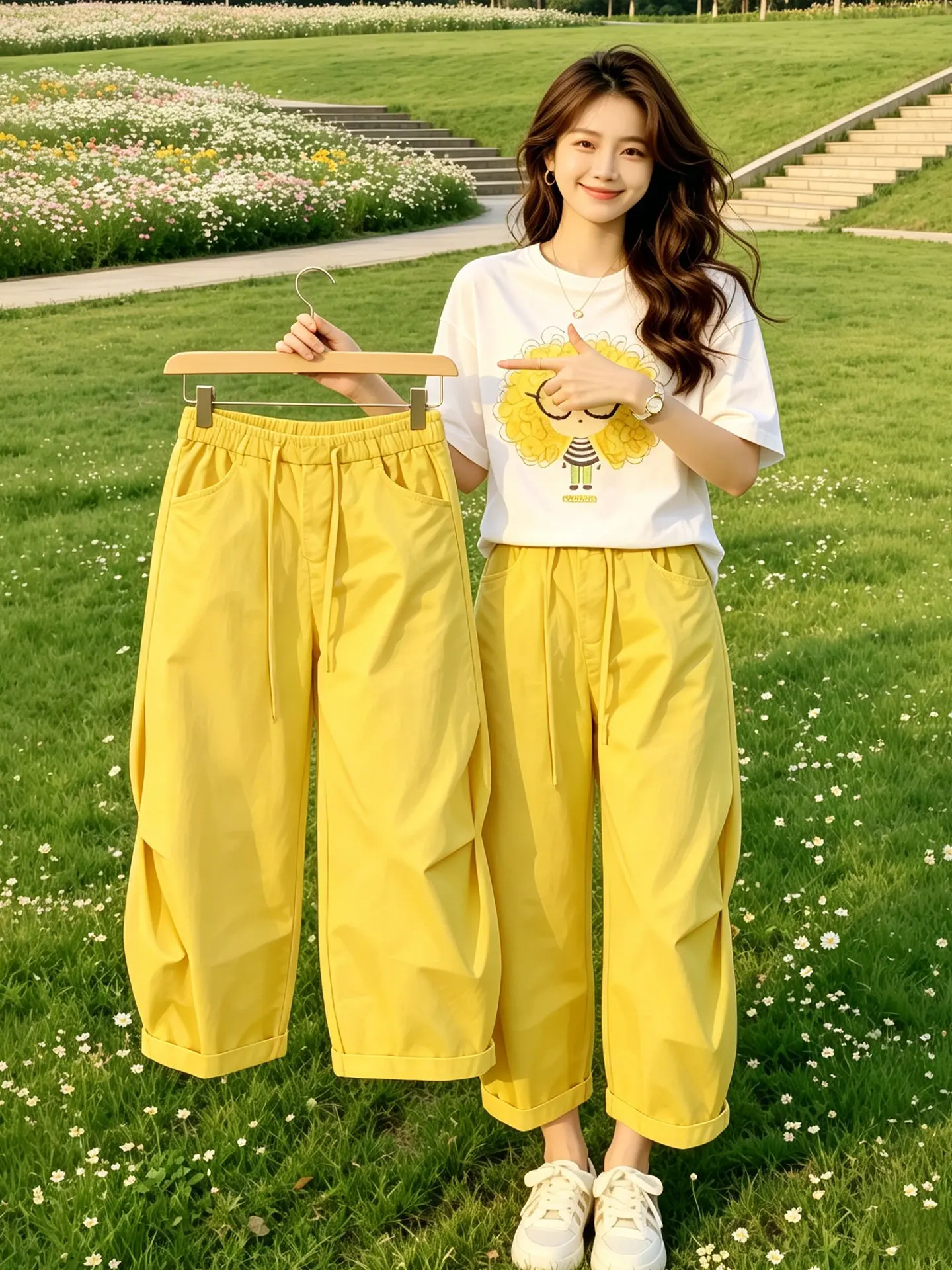 Unique Fashionable Summer Outfit Two-Piece Set Short Sleeve Printed T-Shirt Wide Leg Pants Ensemble Breathable Lightweight Ca...
Unique Fashionable Summer Outfit Two-Piece Set Short Sleeve Printed T-Shirt Wide Leg Pants Ensemble Breathable Lightweight Ca...