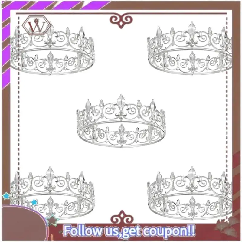 (New)-5X Royal King Crown For Men - Metal Prince Crowns And Tiaras, Full Round Birthday Party Hats,Medieval (Silver Colour)
(New)-5X Royal King Crown For Men - Metal Prince Crowns And Tiaras, Full Round Birthday Party Hats,Medieval (Silver Colour)