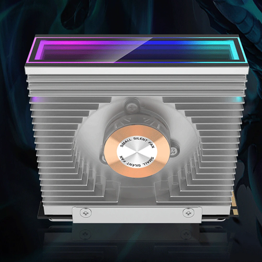 ARGB M.2 2280 SSD Heatsink Aluminum Alloy Solid State Drive Radiator with 50MM PWM Dual Fan with Thermal Pad Radiator Heat Sink
ARGB M.2 2280 SSD Heatsink Aluminum Alloy Solid State Drive Radiator with 50MM PWM Dual Fan with Thermal Pad Radiator Heat Sink