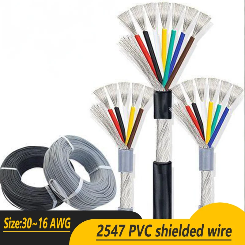 2/3/4/5/6/7/8 Cores 30-16 AWG 2547 Shielded Wires 1/5M Tinned Copper PVC Signal/Audio/Control Cable for Channel
2/3/4/5/6/7/8 Cores 30-16 AWG 2547 Shielded Wires 1/5M Tinned Copper PVC Signal/Audio/Control Cable for Channel