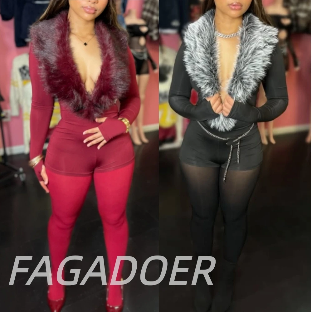 FAGADOER сексуальные меховые лоскутные облегающие комбинезоны женские однотонные комбинезоны с глубоким v-образным вырезом и длинными рукавами женские вечерние клубные комбинезоны
FAGADOER сексуальные меховые лоскутные облегающие комбинезоны женские однотонные комбинезоны с глубоким v-образным вырезом и длинными рукавами женские вечерние клубные комбинезоны