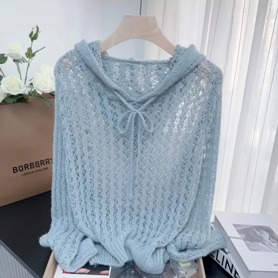 2025 autumn and winter hooded hollow sweater pullover new versatile casual knitted sweater lazy loose top for women Y2K
2025 autumn and winter hooded hollow sweater pullover new versatile casual knitted sweater lazy loose top for women Y2K