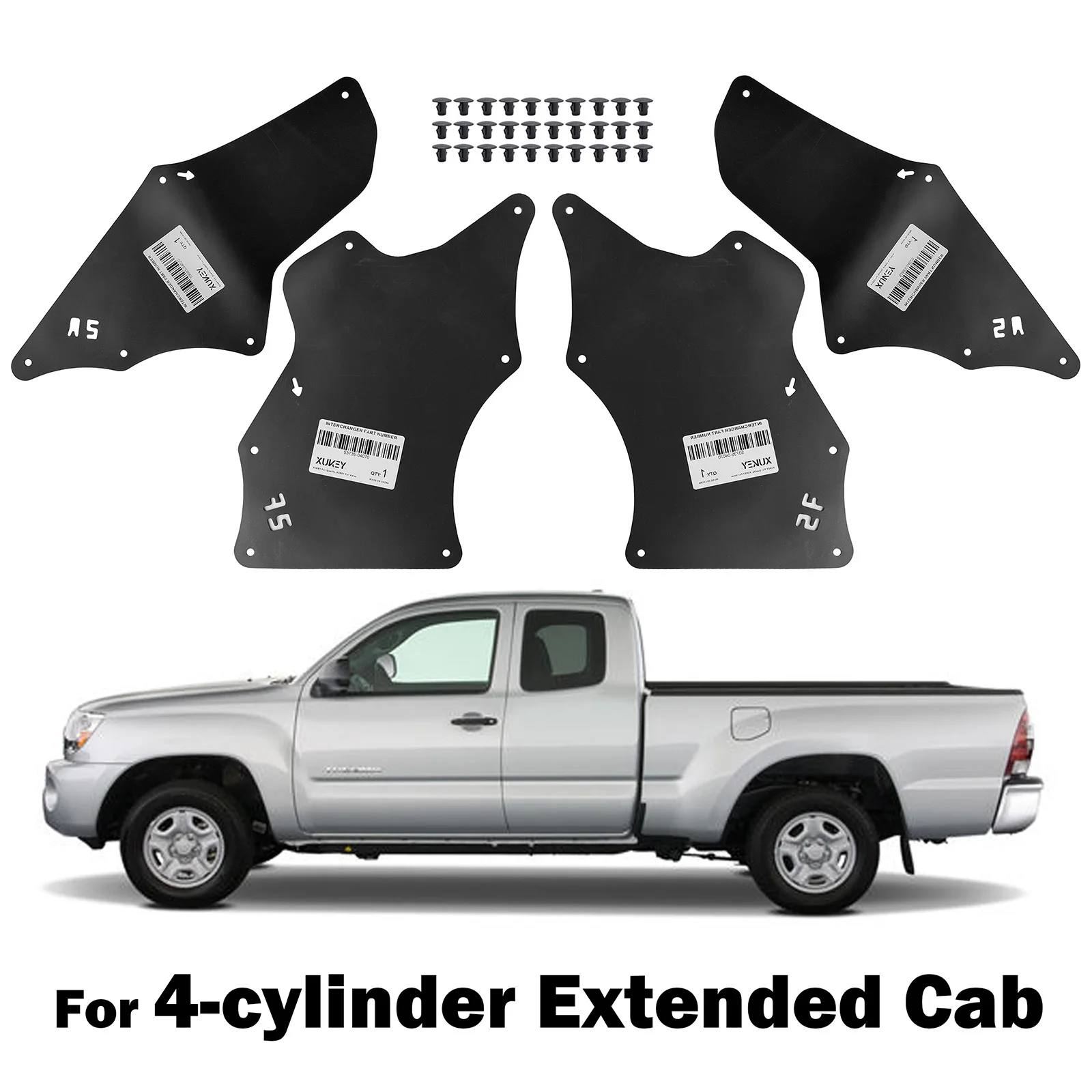 4 шт. для Toyota Tacoma 2005-2015 53883 л, 4-цилиндровый Передний брызговик, подкладка для крыла, передний передник 04020-53735 04070-
4 шт. для Toyota Tacoma 2005-2015 53883 л, 4-цилиндровый Передний брызговик, подкладка для крыла, передний передник 04020-53735 04070-