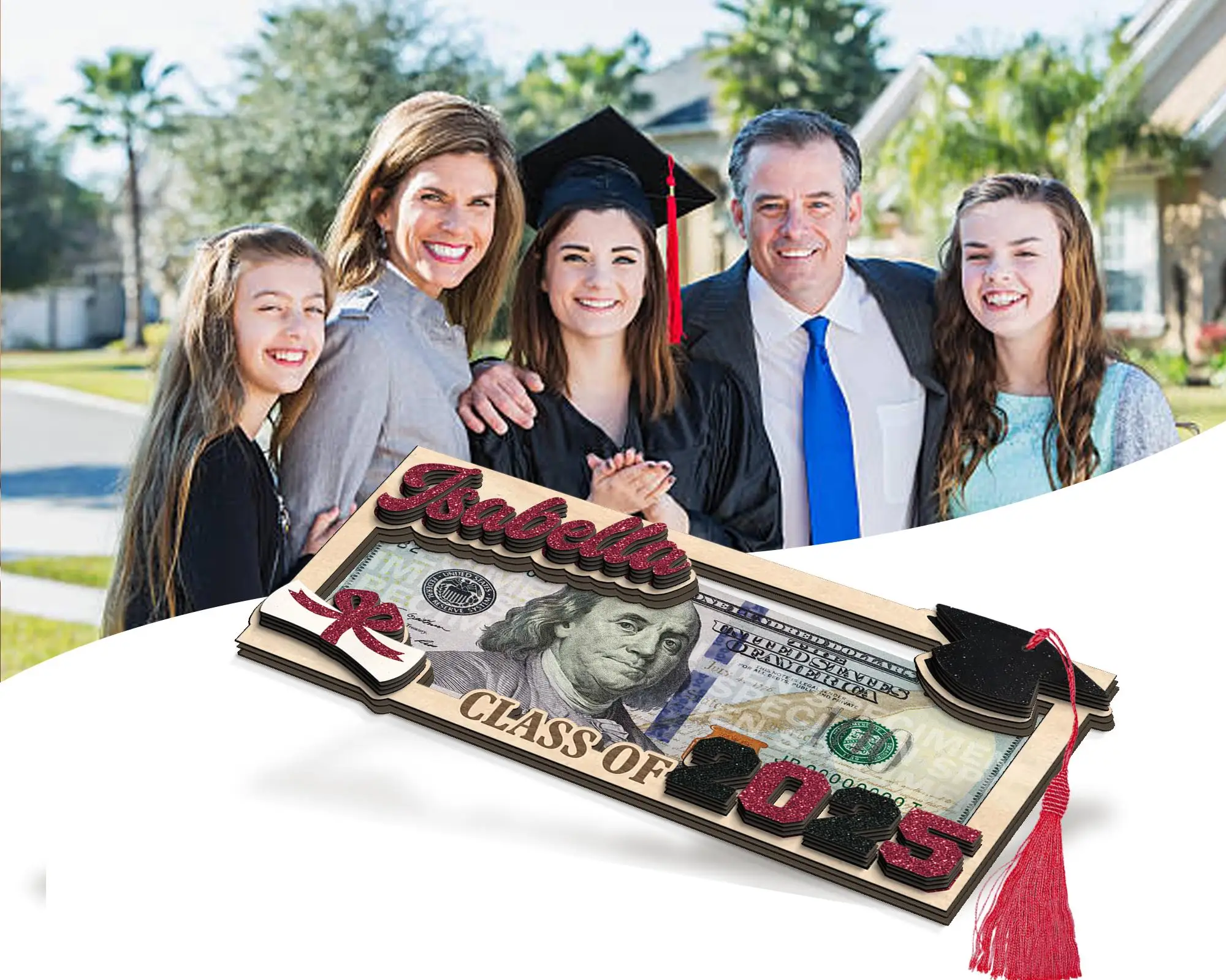Class of 2026 Personalized Graduation Money Holder Custom Wooden Cash Gift Keepsake Decor for High School and College Graduates
Class of 2026 Personalized Graduation Money Holder Custom Wooden Cash Gift Keepsake Decor for High School and College Graduates