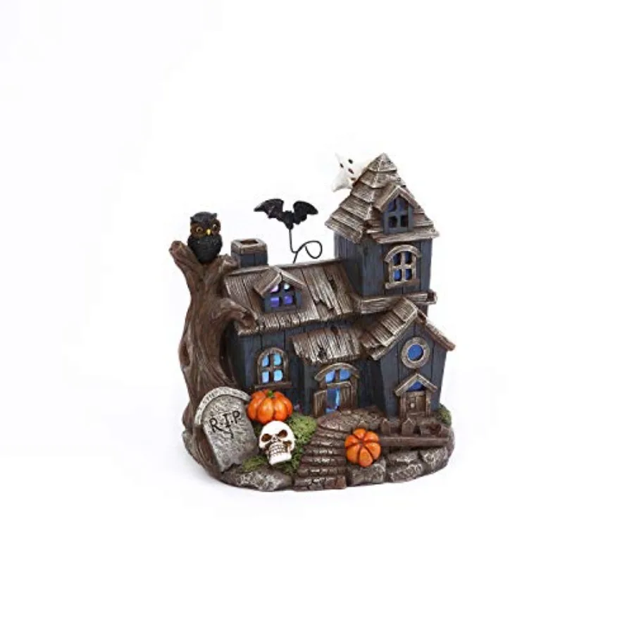 8-Inch Spooky Light Up Color-Changing Miniature Haunted House Figurine with Bat Halloween Village Fairy Garden Lighted Tabletop
8-Inch Spooky Light Up Color-Changing Miniature Haunted House Figurine with Bat Halloween Village Fairy Garden Lighted Tabletop