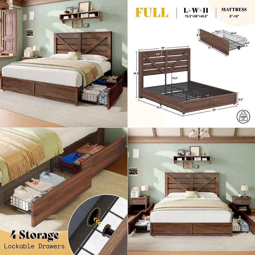 Farmhouse Queen Size Bed Frame with 49 Slatted Headboard, Platform Bed with Wood Slat Support No Box Spring Needed Easy Assembl
Farmhouse Queen Size Bed Frame with 49 Slatted Headboard, Platform Bed with Wood Slat Support No Box Spring Needed Easy Assembl