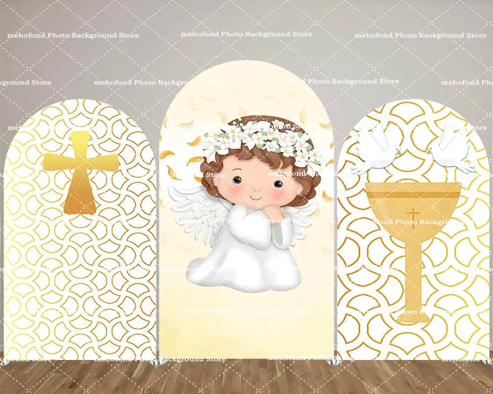 Mehofond Baby Shower Decor Gold God Bless Arch Backdrop Cover First Holy Communion Party Baptism Angel Christening Background
Mehofond Baby Shower Decor Gold God Bless Arch Backdrop Cover First Holy Communion Party Baptism Angel Christening Background