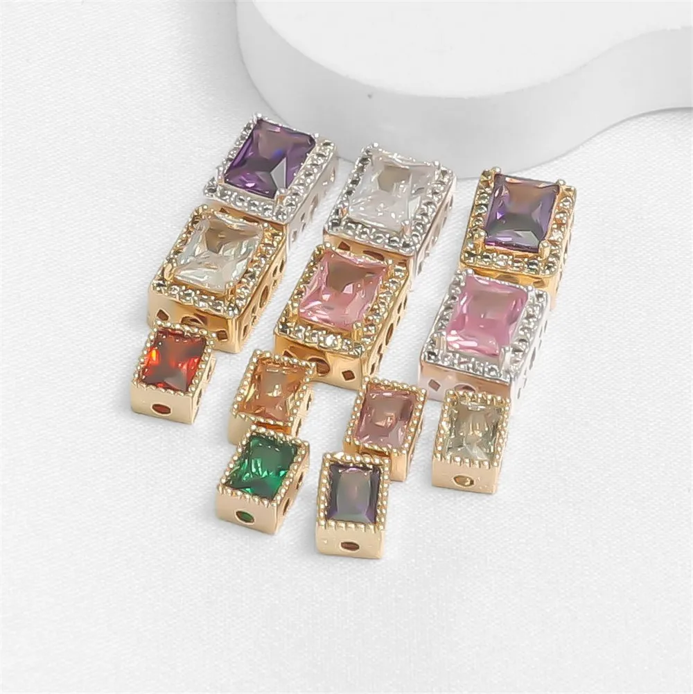 14K Gold-protecting Color Inlaid Zircon Square Beaded Flat Bead Beaded Diy Bracelet Necklace with Loose Bead Jewelry Accessories
14K Gold-protecting Color Inlaid Zircon Square Beaded Flat Bead Beaded Diy Bracelet Necklace with Loose Bead Jewelry Accessories
