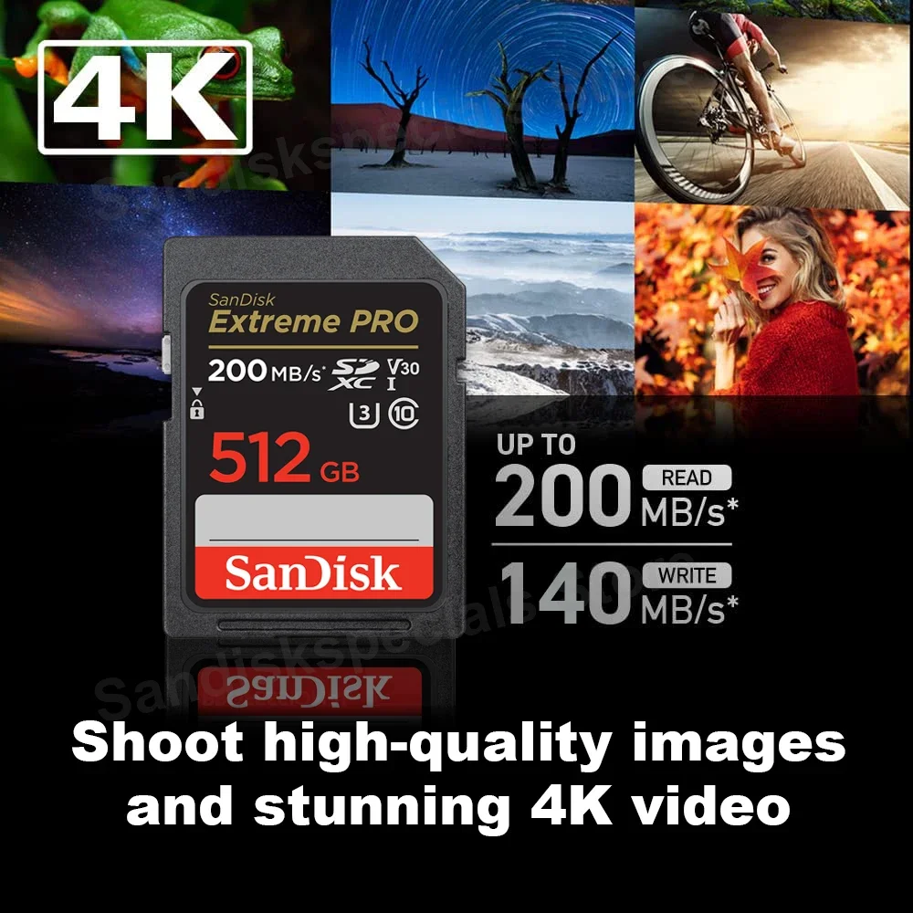 Original Extreme PRO SD Card Memory Card UHS-I C10 U3 V30 4K Video High Speed 200MB/s SDXC Card for Nikon Canon Camera SD Cards
Original Extreme PRO SD Card Memory Card UHS-I C10 U3 V30 4K Video High Speed 200MB/s SDXC Card for Nikon Canon Camera SD Cards