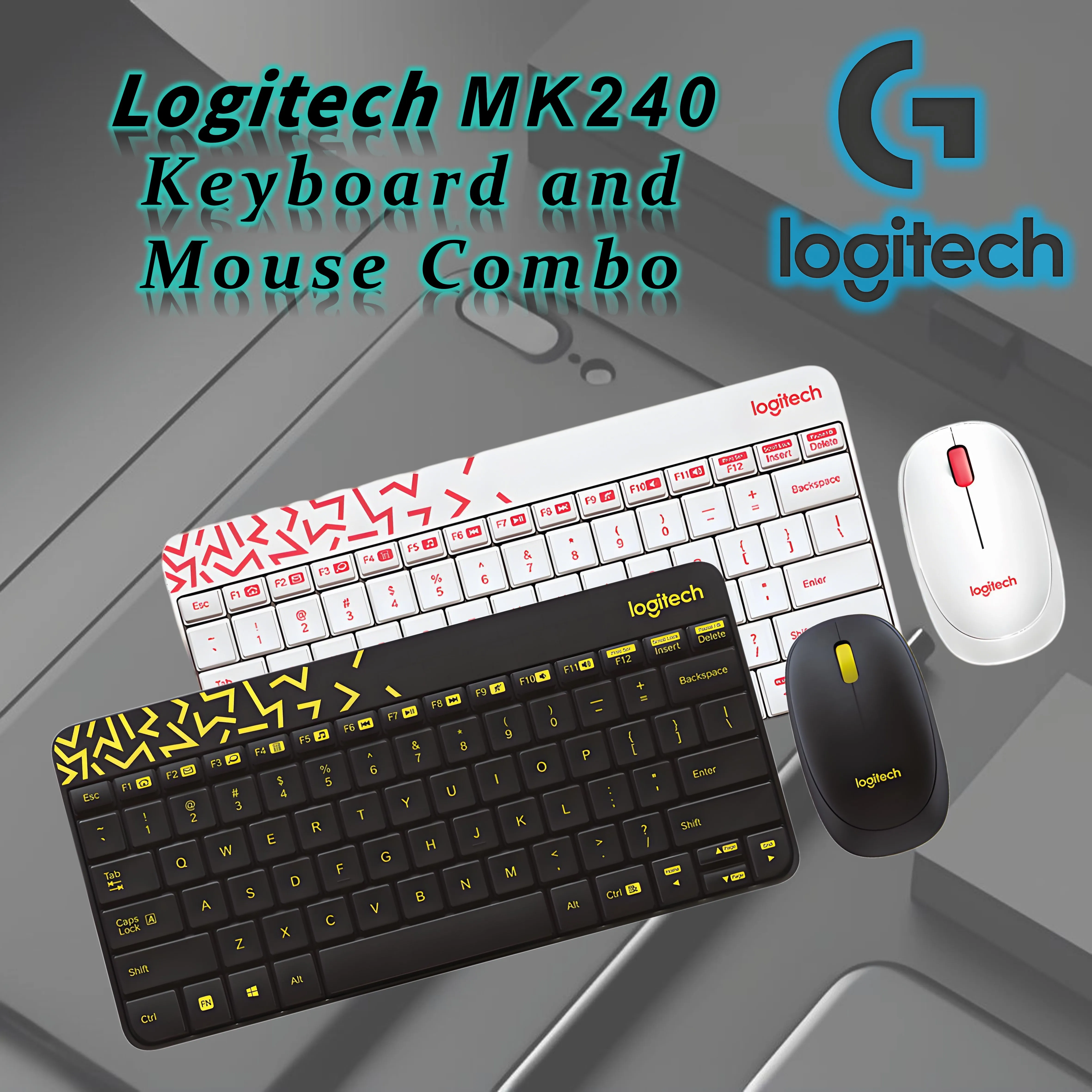 Logitech MK240 Wireless Keyboard And Mouse Combo - Spill-Resistant Fingerprint-Resistant Compact Design for Enhanced Durability 
Logitech MK240 Wireless Keyboard And Mouse Combo - Spill-Resistant Fingerprint-Resistant Compact Design for Enhanced Durability