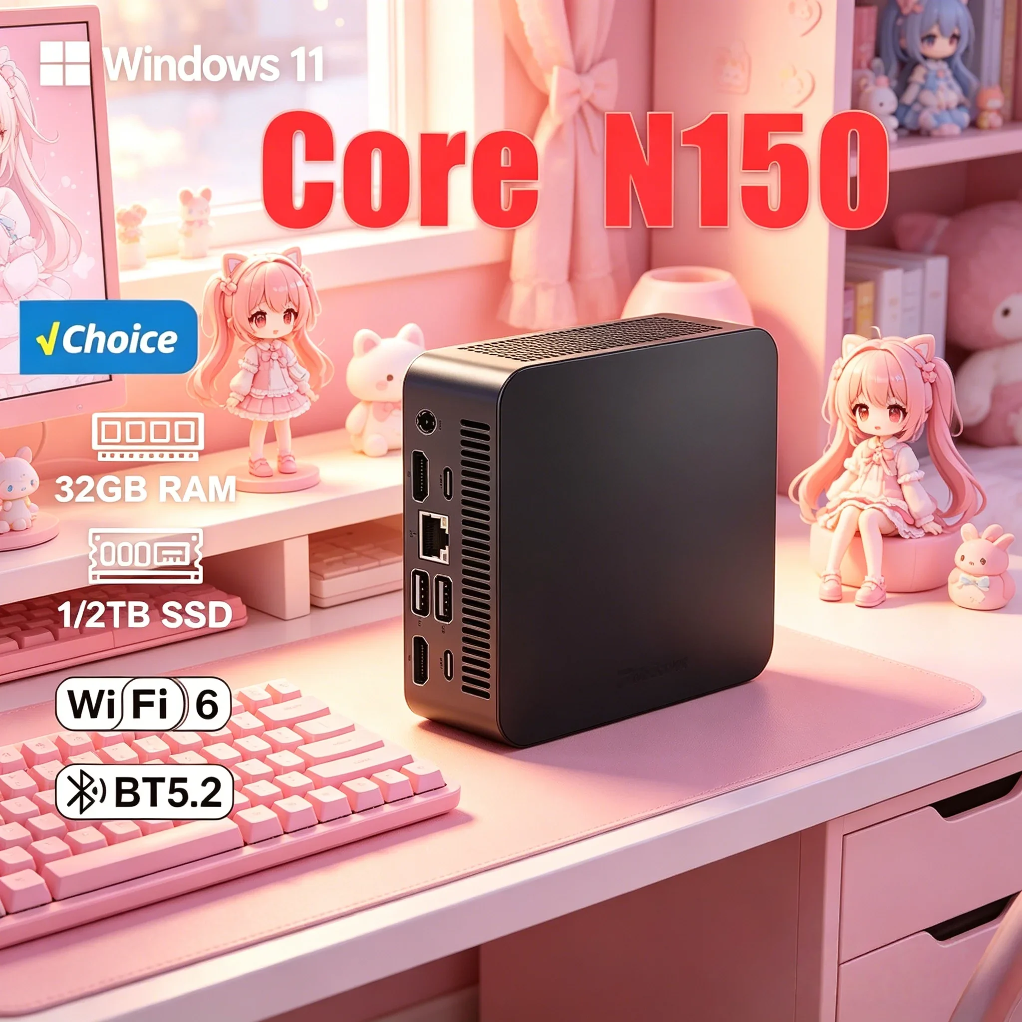 Compact Mini Desktop PC Powered by Core N150, 16GB SSD. Stable WiFi6 , 4K Fits Home and Business Daily Use Windows 11 Pro
Compact Mini Desktop PC Powered by Core N150, 16GB SSD. Stable WiFi6 , 4K Fits Home and Business Daily Use Windows 11 Pro