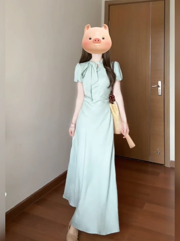 XZY Elegant Bubble Sleeve Long Dress Women's Summer Slimming Waist Design Korean Style Commute Fashion plus Size Dress
XZY Elegant Bubble Sleeve Long Dress Women's Summer Slimming Waist Design Korean Style Commute Fashion plus Size Dress
