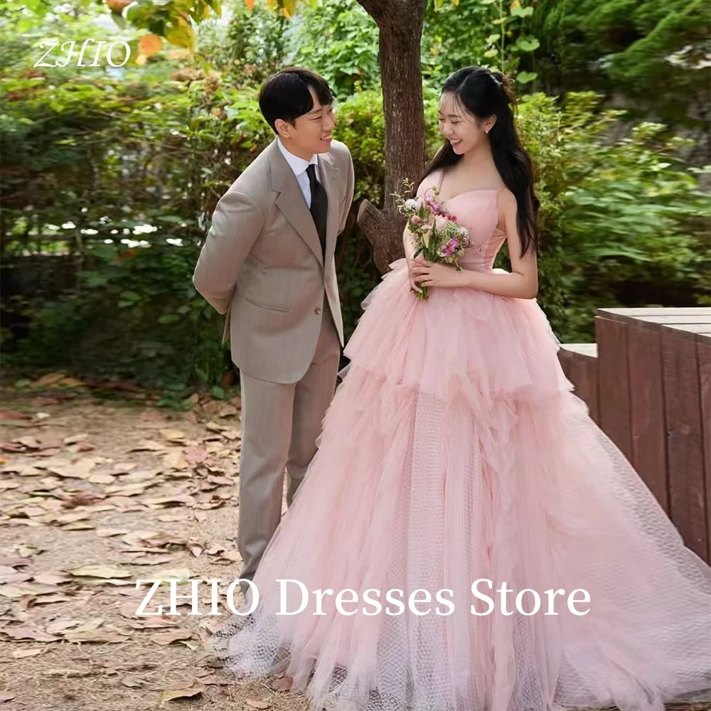 ZHIO Elegant Pink Wedding Party Dress Spaghetti Strap A-Line Draped Tulle Korea Photo Shoot Bridal Reception Gowns Customized
ZHIO Elegant Pink Wedding Party Dress Spaghetti Strap A-Line Draped Tulle Korea Photo Shoot Bridal Reception Gowns Customized