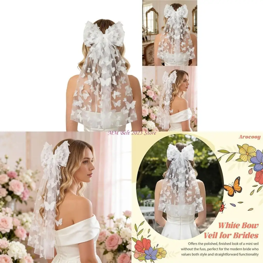 49ME Lovely Butterfly Veil With Lace Decors Wedding Butterfly Hair Accessory For Bachelorette Parties And Festivities
49ME Lovely Butterfly Veil With Lace Decors Wedding Butterfly Hair Accessory For Bachelorette Parties And Festivities