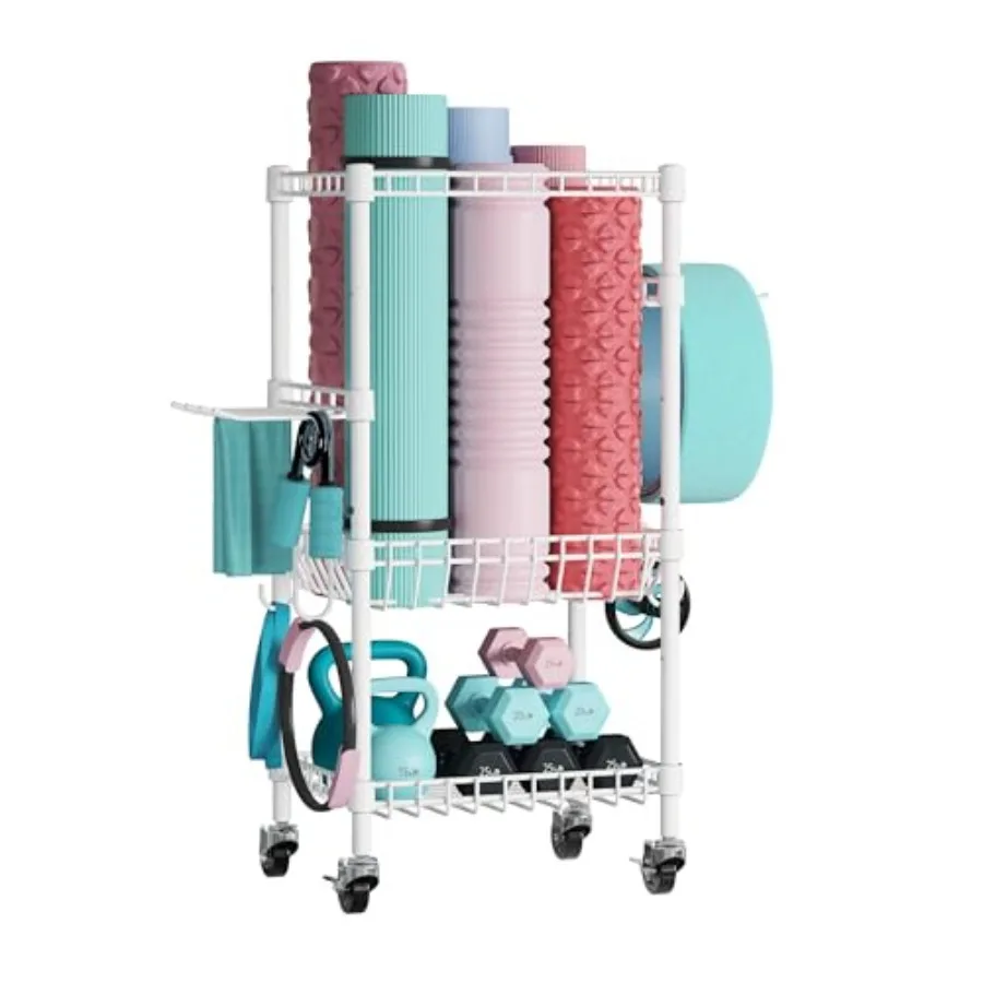Home Gym Storage Rack with Wheels Yoga Mat Storage Organizer for Kettlebells Dumbbells Resistance Bands Space Saving 3-Tier Wei
Home Gym Storage Rack with Wheels Yoga Mat Storage Organizer for Kettlebells Dumbbells Resistance Bands Space Saving 3-Tier Wei