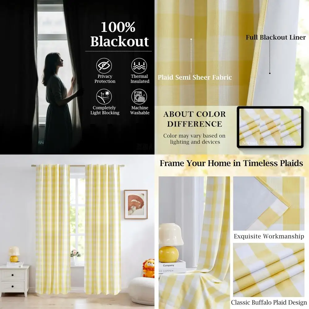 84 Farmhouse-Style Double Layer Blackout Curtains, 40 Wide x 2 Panels, Thermal Insulated, Rod Pocket
84 Farmhouse-Style Double Layer Blackout Curtains, 40 Wide x 2 Panels, Thermal Insulated, Rod Pocket