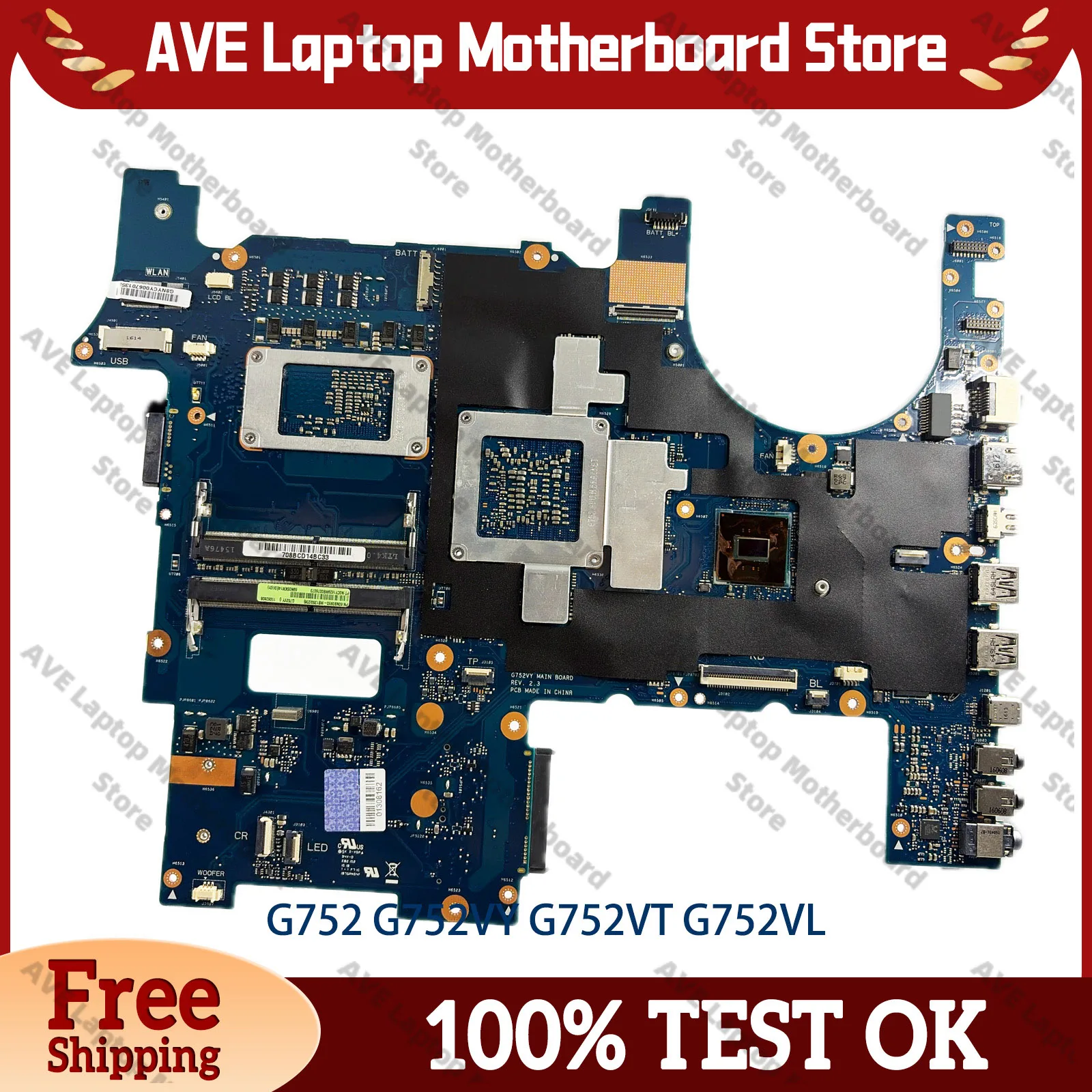 G752VY Laptop Motherboard For ASUS ROG G752VSK GL752VW GL752VL G752VS G752V Notebook Mainboard With I5 I7 CPU 100% tests OK stk
G752VY Laptop Motherboard For ASUS ROG G752VSK GL752VW GL752VL G752VS G752V Notebook Mainboard With I5 I7 CPU 100% tests OK stk