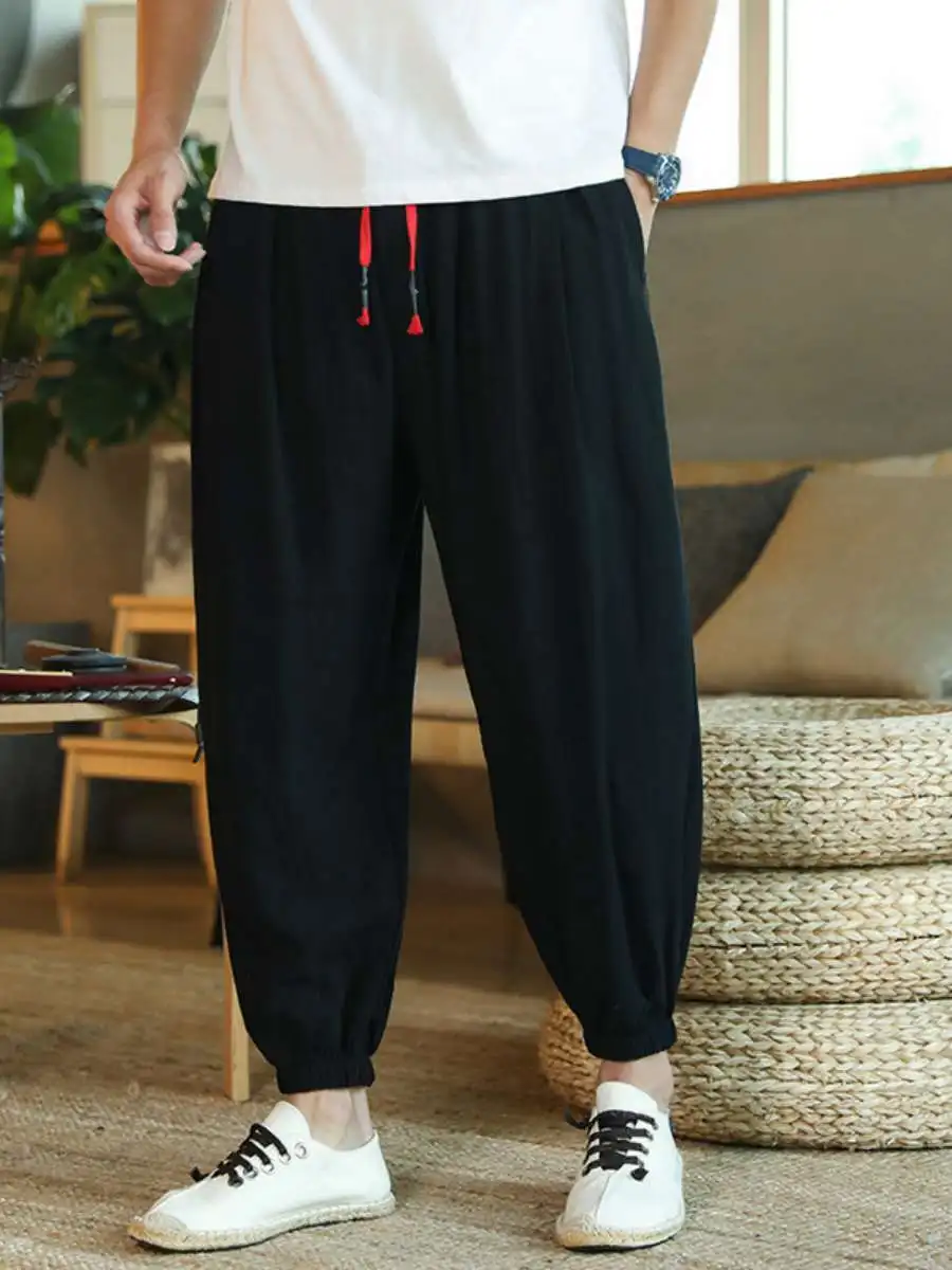 Summer Loose Men's Casual Pants Nine Points Harlan Lantern Style Loose Cuffed Leisure Trousers Korean Version Trendy plus Size
Summer Loose Men's Casual Pants Nine Points Harlan Lantern Style Loose Cuffed Leisure Trousers Korean Version Trendy plus Size