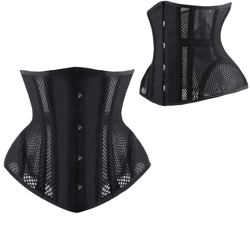 Wholesale Women Corset Boned Mesh Waist Trainer Underbust Corset Steampunk Gothic Clothing Corsets Belt Waist Slimming Corselet
Wholesale Women Corset Boned Mesh Waist Trainer Underbust Corset Steampunk Gothic Clothing Corsets Belt Waist Slimming Corselet
