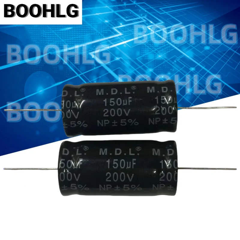 2PCS medium and high voltage frequency division 150uf axial non-polar aluminum electrolytic capacitor 200v 150uf 22X45mm
2PCS medium and high voltage frequency division 150uf axial non-polar aluminum electrolytic capacitor 200v 150uf 22X45mm