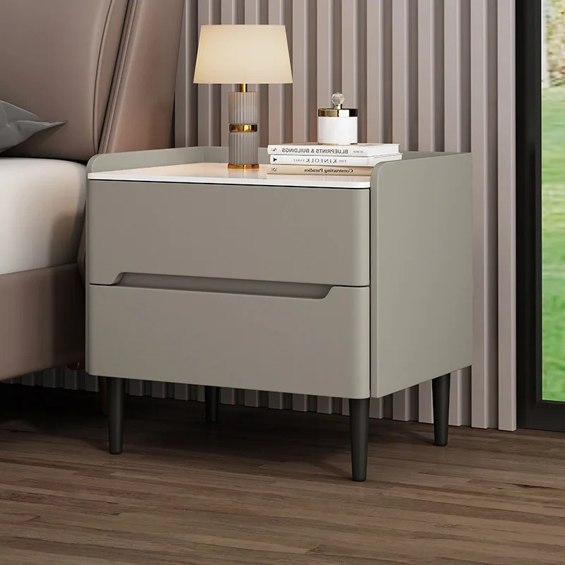 Solid wood leather bedside table Modern simple bedroom Home bedside table New light luxury
Solid wood leather bedside table Modern simple bedroom Home bedside table New light luxury