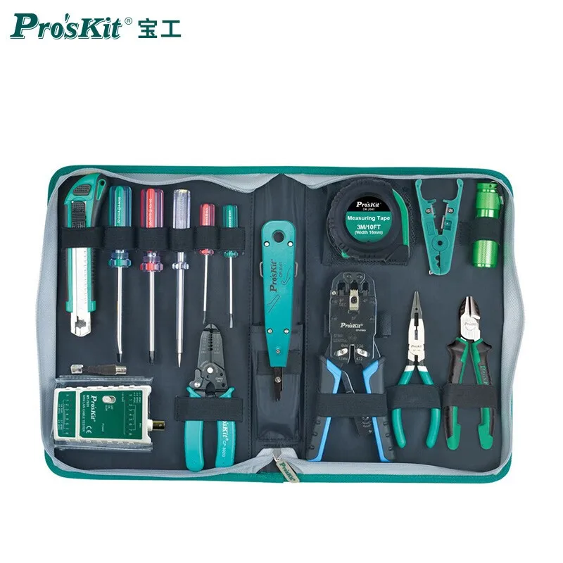 Pro'sKit PK-4013-C Network Installation Tool Kit Professional Ethernet Cable Making Set with Crimping Tools And Testers
Pro'sKit PK-4013-C Network Installation Tool Kit Professional Ethernet Cable Making Set with Crimping Tools And Testers