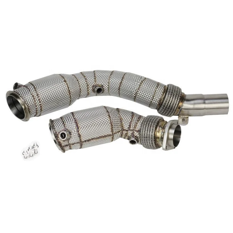 High Flow 304 Stainless Steel Exhaust Downpipe With Heat Shield 200 Cpsi Catalytic Converter for S55 F80 F82 M3 M4 2014+
High Flow 304 Stainless Steel Exhaust Downpipe With Heat Shield 200 Cpsi Catalytic Converter for S55 F80 F82 M3 M4 2014+