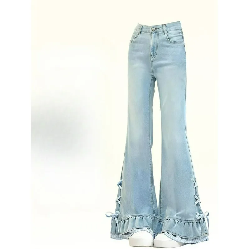A Chubby Girl's Oversized Light Blue Pairs Slightly Flared Jeans Women's Spring/Summer New Style Slimming Wide-leg Pants Fashion
A Chubby Girl's Oversized Light Blue Pairs Slightly Flared Jeans Women's Spring/Summer New Style Slimming Wide-leg Pants Fashion