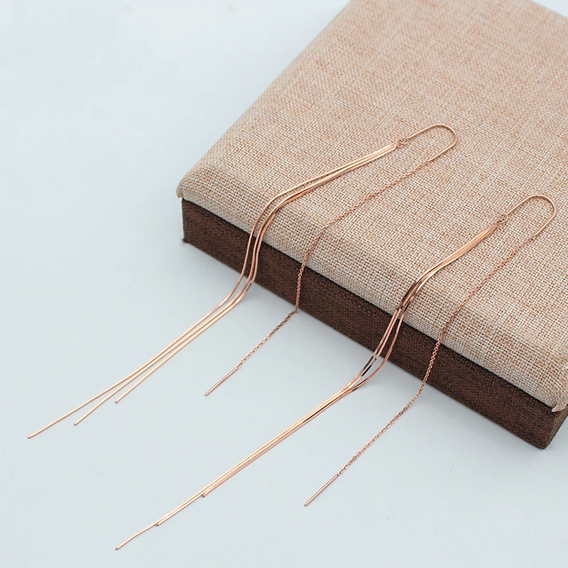 585 purple gold plated 14K rose gold long soft chain tassel Ear line earrings for women new art fashion party jewelry gift
585 purple gold plated 14K rose gold long soft chain tassel Ear line earrings for women new art fashion party jewelry gift