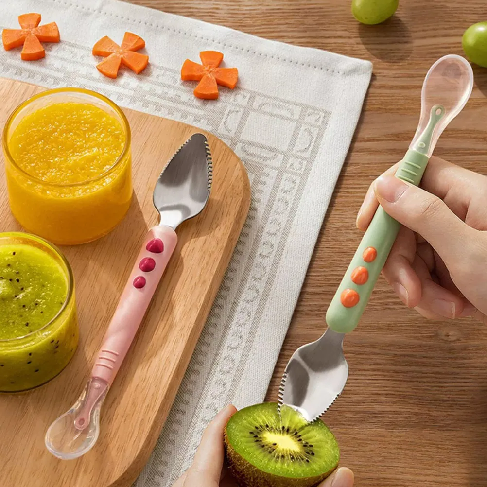 2Pcs Baby Feeding Spoon Double Head Silicone Scraper Safe Soft Tip Ergonomic Handle Infant Training Utensil Baby LED Weaning
2Pcs Baby Feeding Spoon Double Head Silicone Scraper Safe Soft Tip Ergonomic Handle Infant Training Utensil Baby LED Weaning