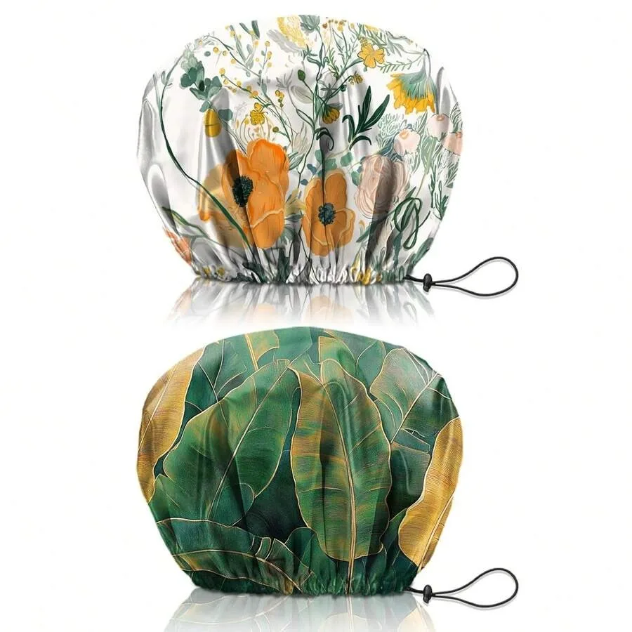 2 PCS Shower Cap Reusable Waterproof Double Layers Hair Caps Shower Bath Adjustable Elastic Hat For Women Girls Cute Aesthetic-
2 PCS Shower Cap Reusable Waterproof Double Layers Hair Caps Shower Bath Adjustable Elastic Hat For Women Girls Cute Aesthetic-