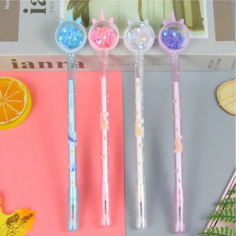 5Pcs/Lot Kawaii Sequin Unicorn Gel Pen Cute Cartoon 0.5mm Black Ink Writing Pens Kids School Stationery Office Supplies Gift
5Pcs/Lot Kawaii Sequin Unicorn Gel Pen Cute Cartoon 0.5mm Black Ink Writing Pens Kids School Stationery Office Supplies Gift