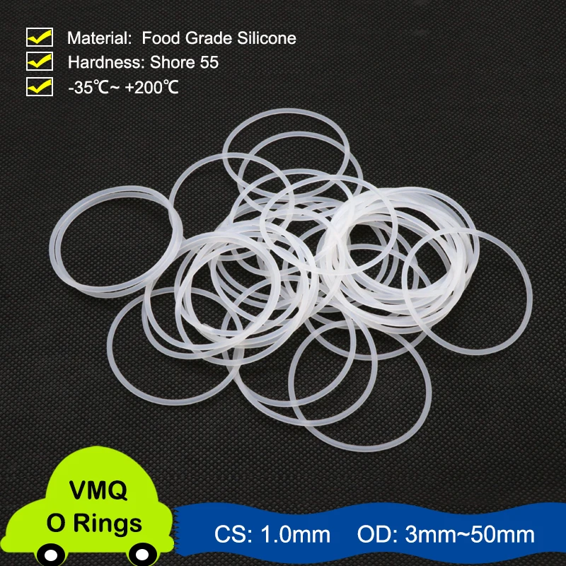 10/50Pcs White Silicon Ring Silicone O ring CS 1.0mm OD 3 ~ 50mm Food Grade Nontoxic Washer Rubber Insulate O Shape Seal Gaskets
10/50Pcs White Silicon Ring Silicone O ring CS 1.0mm OD 3 ~ 50mm Food Grade Nontoxic Washer Rubber Insulate O Shape Seal Gaskets