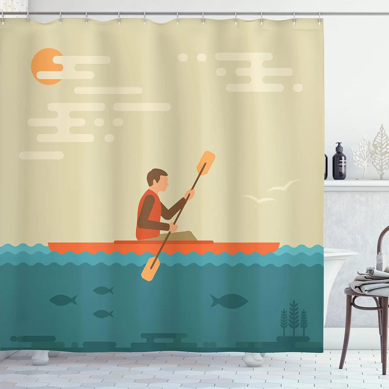Kayaking Adventure Shower Curtain Outdoor Nature Scene Bathroom Decor Linen180x180
Kayaking Adventure Shower Curtain Outdoor Nature Scene Bathroom Decor Linen180x180