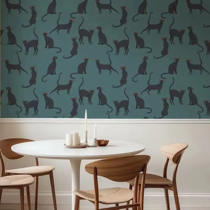 Charming Black Cat Wallpaper Peel and Stick, Oriental Cats Animal Wall Mural For Home Decor,Self-adhesive Or Traditional Papers
Charming Black Cat Wallpaper Peel and Stick, Oriental Cats Animal Wall Mural For Home Decor,Self-adhesive Or Traditional Papers