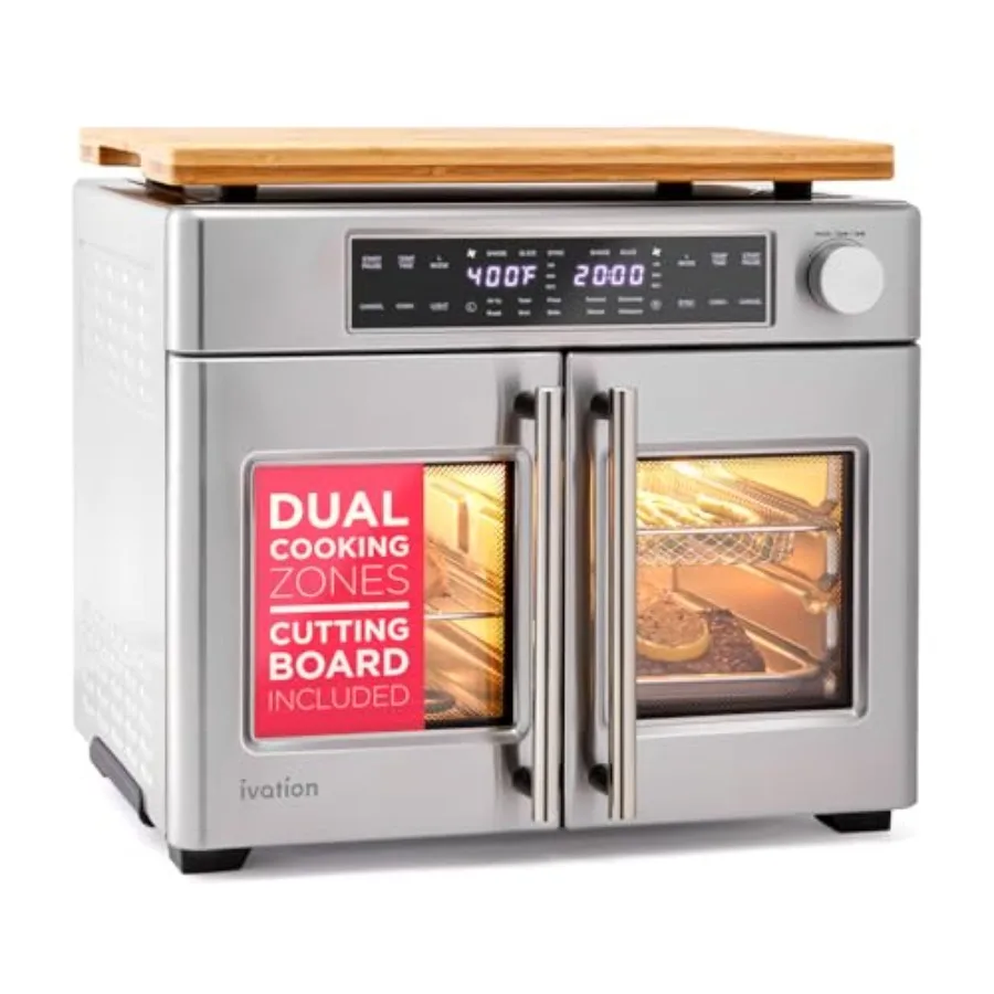 Dual Zone Air Fryer French Door Oven 32 Qt Convection Toaster Combo 10-in-1 Multifunction Up to 450 Temperature Control Timer S
Dual Zone Air Fryer French Door Oven 32 Qt Convection Toaster Combo 10-in-1 Multifunction Up to 450 Temperature Control Timer S