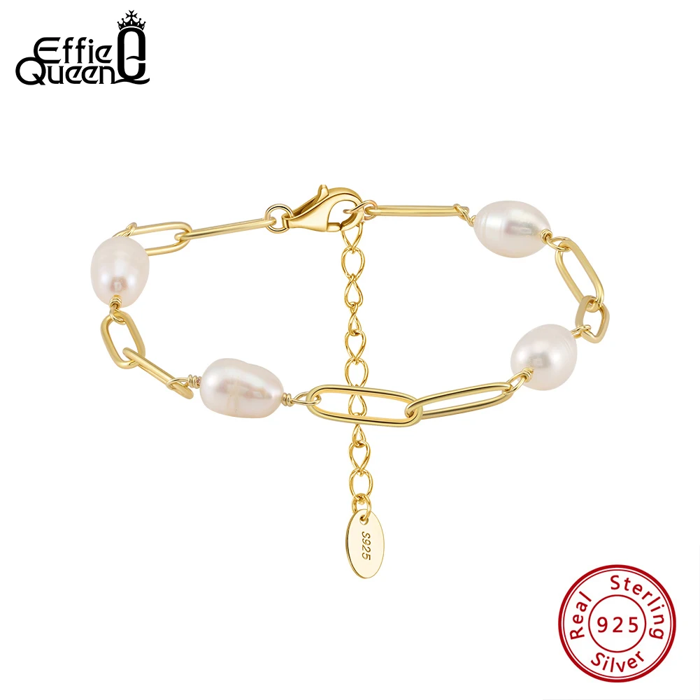 EFFIE QUEEN 14K Gold Paperclip Chain Freshwater Pearl Bracelet Adjustable S925 Silver Bracelet Fine Jewelry for Women Wear GPB39
EFFIE QUEEN 14K Gold Paperclip Chain Freshwater Pearl Bracelet Adjustable S925 Silver Bracelet Fine Jewelry for Women Wear GPB39