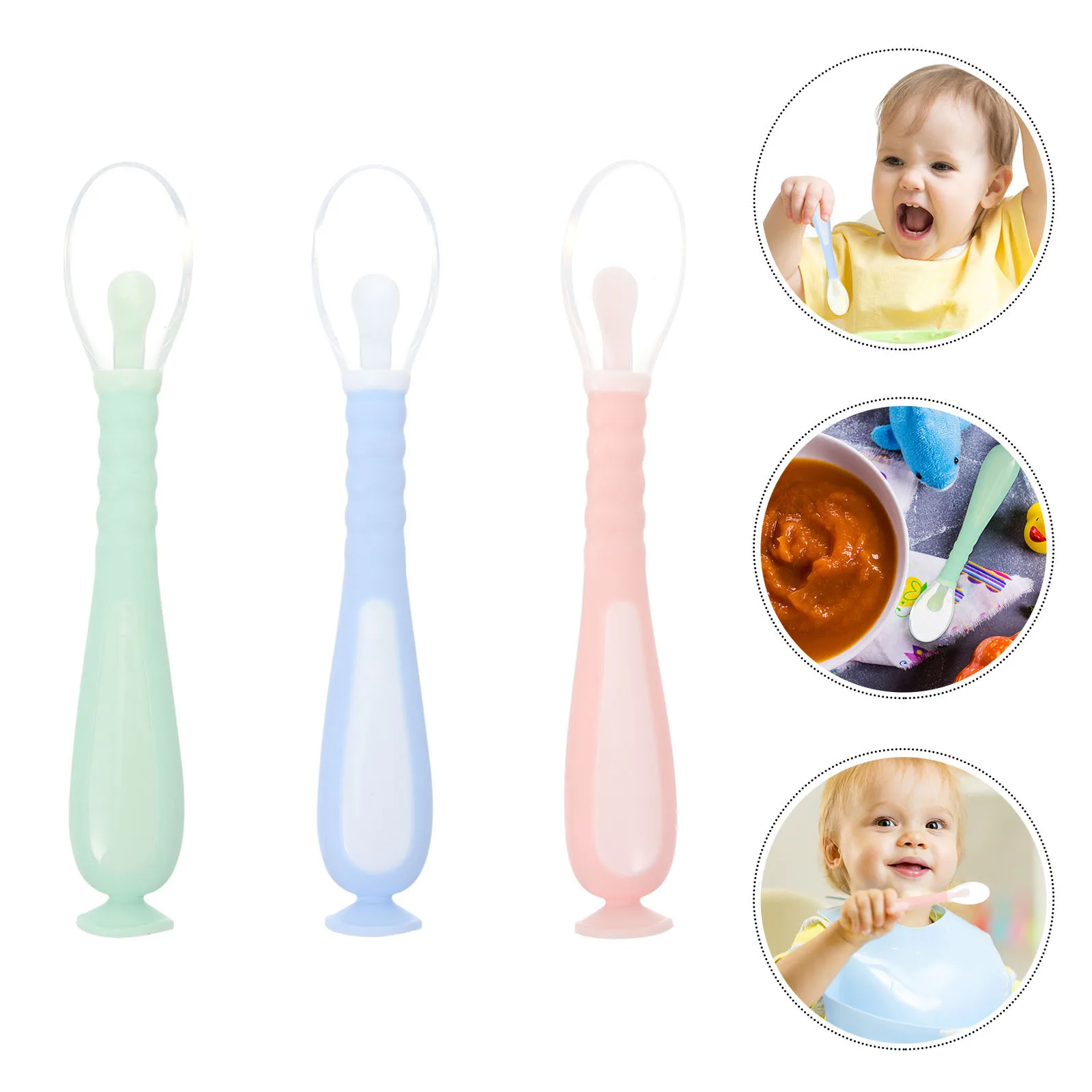 3pcs Silicone Feeding For Babies Infant Training Spoon With Suction Base Bpa-Free Baby Eating Tool Infant Feeding
3pcs Silicone Feeding For Babies Infant Training Spoon With Suction Base Bpa-Free Baby Eating Tool Infant Feeding