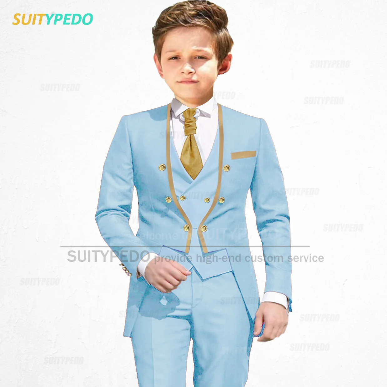 Sky Blue Suit Sets For Boys Wedding Prom Flower Kids Fashion Costumes School Party Child Host Formal Blazer Vest Pants 3 Pieces
Sky Blue Suit Sets For Boys Wedding Prom Flower Kids Fashion Costumes School Party Child Host Formal Blazer Vest Pants 3 Pieces