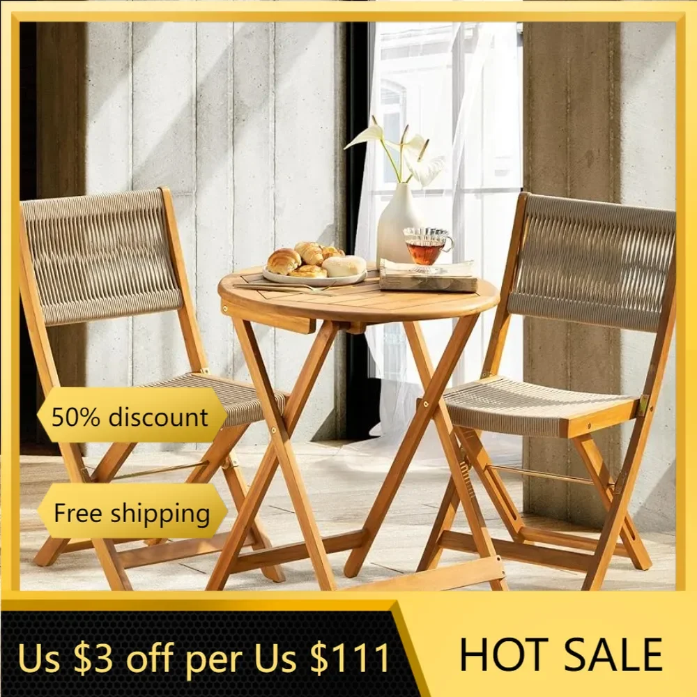 Wood Rope Design Heavy Duty 400lbs Capacity Premium Patio Bistro Set 3 Piece Outdoor Garden Furniture Sets Freight free
Wood Rope Design Heavy Duty 400lbs Capacity Premium Patio Bistro Set 3 Piece Outdoor Garden Furniture Sets Freight free