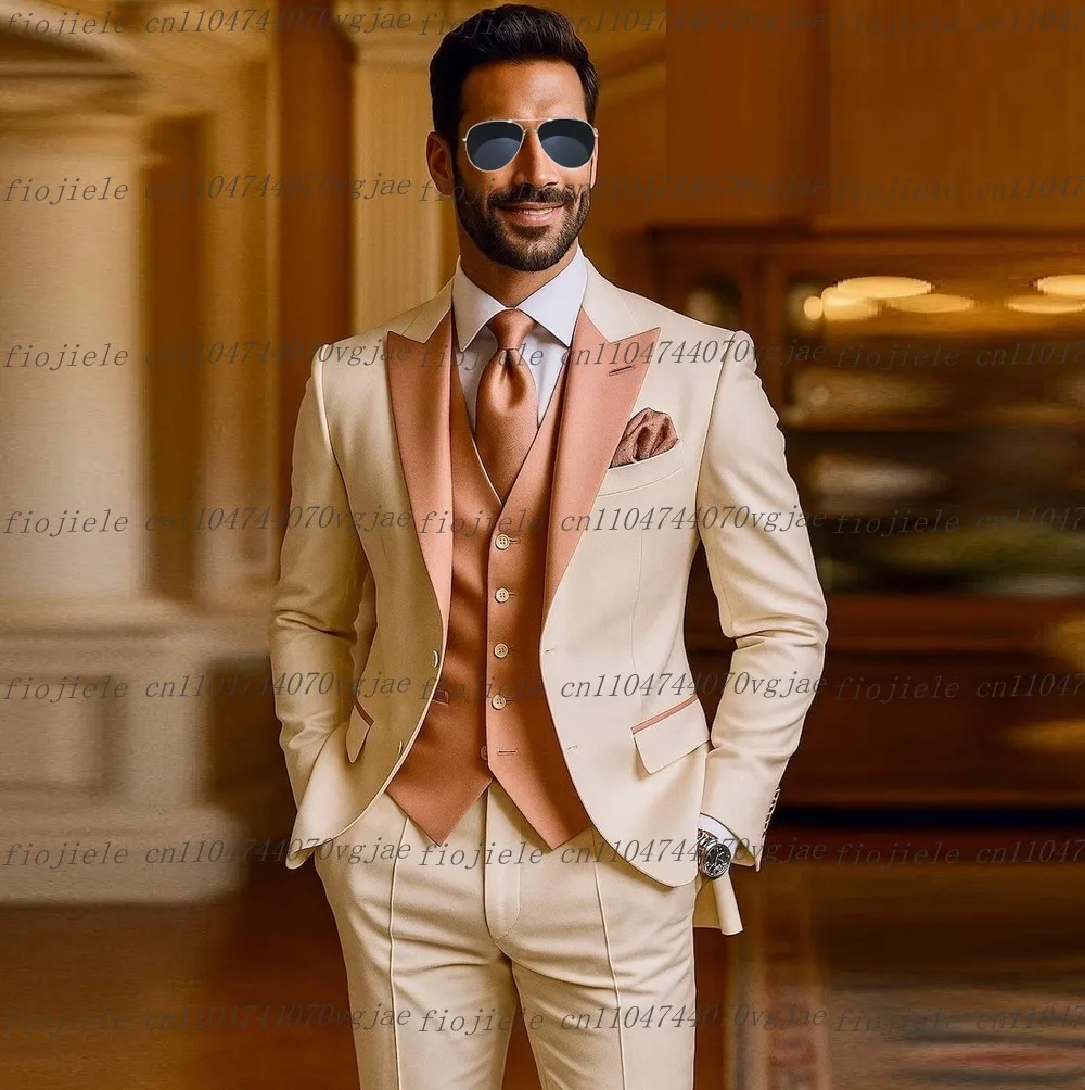 Новый мужской костюм цвета слоновой кости и розового цвета, официальная свадебная вечеринка, жениха, деловые мужские смокинги, индивидуальный комплект из трех предметов, куртка, жилет, брюки
Новый мужской костюм цвета слоновой кости и розового цвета, официальная свадебная вечеринка, жениха, деловые мужские смокинги, индивидуальный комплект из трех предметов, куртка, жилет, брюки
