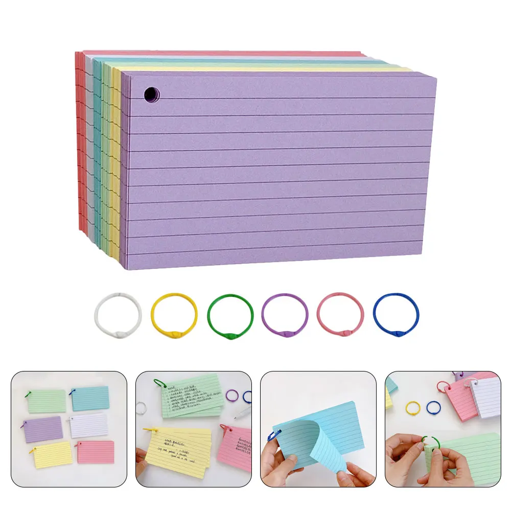 1 set 600 Pages Colored Index Cards Notebooks 6 Metal Rings Portable Notepads Journal Memo Sketch Dotted Liner Study Aids
1 set 600 Pages Colored Index Cards Notebooks 6 Metal Rings Portable Notepads Journal Memo Sketch Dotted Liner Study Aids