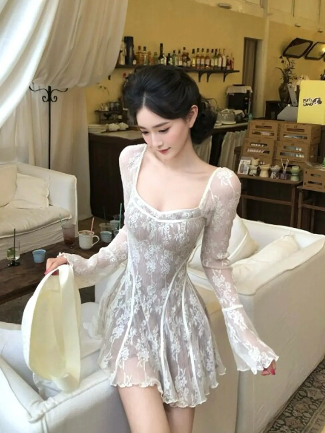 Slimming Lace Waist Cinched Dress Gentle Style Beautiful Unique Short Skirt Spring Season Women's Fashion Polyester Fiber Lon...
Slimming Lace Waist Cinched Dress Gentle Style Beautiful Unique Short Skirt Spring Season Women's Fashion Polyester Fiber Lon...