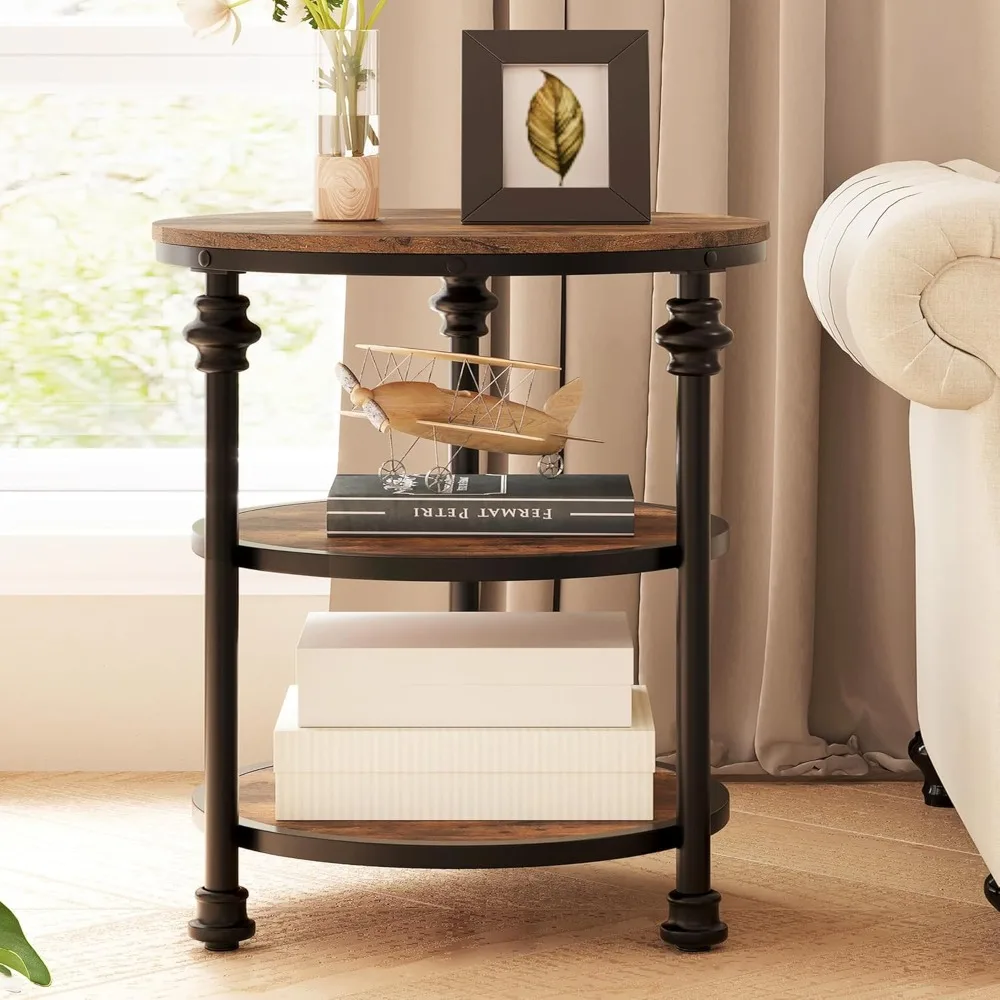 Small Side Table, Round End Table with 3 Shelves for Living Room, Bedroom, Night Stand Accent Coffee Table with Steel
Small Side Table, Round End Table with 3 Shelves for Living Room, Bedroom, Night Stand Accent Coffee Table with Steel