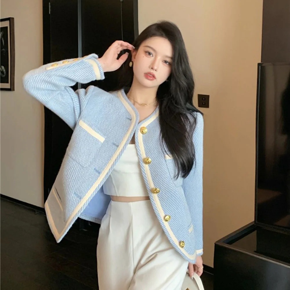 Vintage Tweed Cropped Jacket Women Elegant Chic Long Sleeve All-Match Coat Street Fashion Cardigan Tops
Vintage Tweed Cropped Jacket Women Elegant Chic Long Sleeve All-Match Coat Street Fashion Cardigan Tops