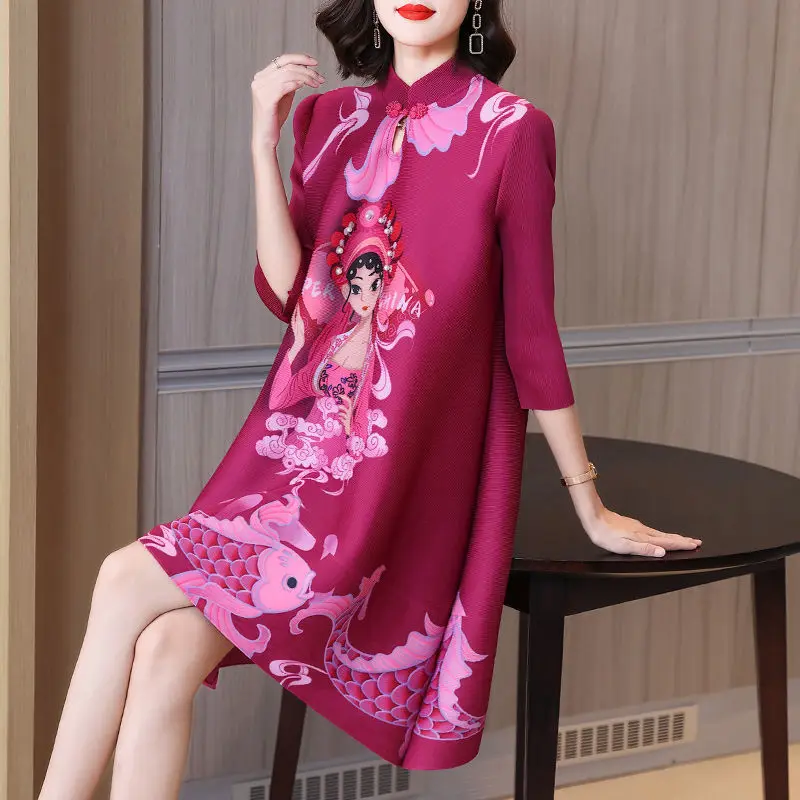 Pleated fashion improved cheongsam retro dress casual autumn dress new women wedding dress print dress women clothing tops
Pleated fashion improved cheongsam retro dress casual autumn dress new women wedding dress print dress women clothing tops
