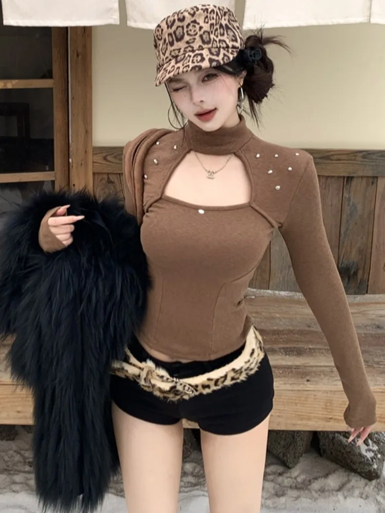 Black Hollow out Slim Fit Base Shirt Women's Autumn Winter Fashion Inner Wear Long Sleeve Half High Collar Slimming Top
Black Hollow out Slim Fit Base Shirt Women's Autumn Winter Fashion Inner Wear Long Sleeve Half High Collar Slimming Top