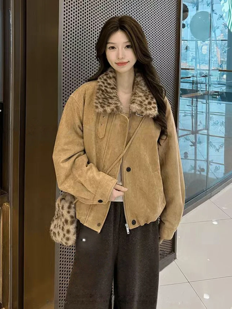 Thiened Fce Lined Casual Jaet Women's Design Sense Cotton Outerwear Coat Leopard Print Patchwork Autumn Winter New Arr...
Thiened Fce Lined Casual Jaet Women's Design Sense Cotton Outerwear Coat Leopard Print Patchwork Autumn Winter New Arr...